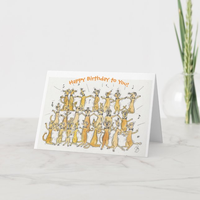 Carte Meerkat Choir Joyeux Anniversaire ! (Devant)