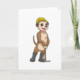 Carte Meerkat en tant que mineur avec Pickaxe