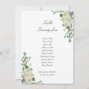 Carte Megan Elegant Table de Mariage Siège Carte C