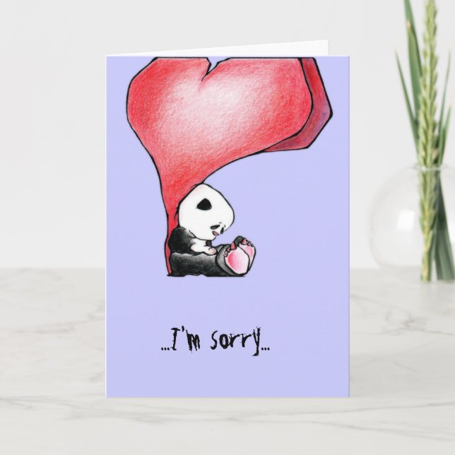 Carte Megg : Un panda mignon - coeur, je suis désolé, (Devant)