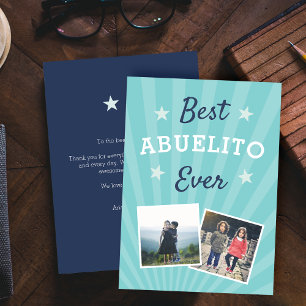 Carte Meilleur Abuelito Photo Fête des pères plat