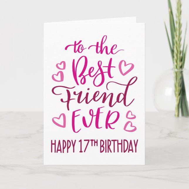 Carte Meilleur Ami 17e anniversaire de la typographie en (Devant)