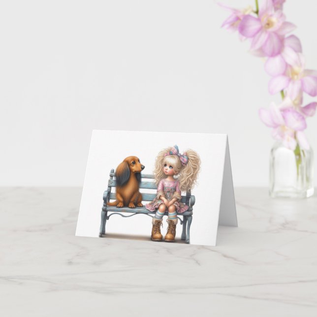 Carte Meilleur ami Dachshund (Orchidée)