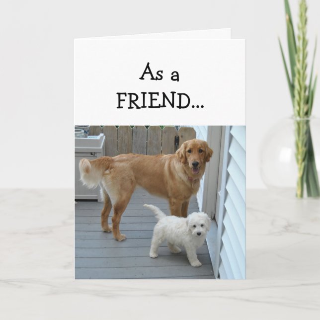 Carte Meilleur Ami d'Anniversaire avec humour de chien m (Devant)