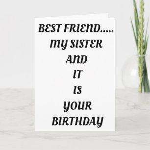 CARTE *MEILLEUR AMI ET SOEUR* NAISSANCE PRÊT À LA FÊTE