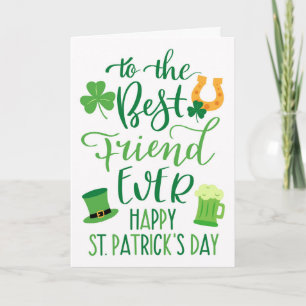 Carte Meilleur Ami Toujours St Patrick's Day Typographie