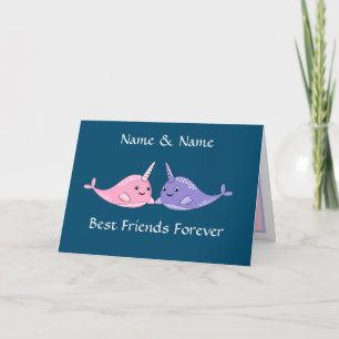 Carte Meilleur Amis Pour Toujours Cute Narwhal