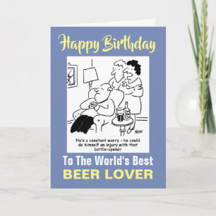 Carte Meilleur Amoureux de la bière au monde - Joyeux an