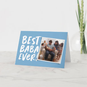 Carte Meilleur baba jamais photo moderne bleue Fête des 