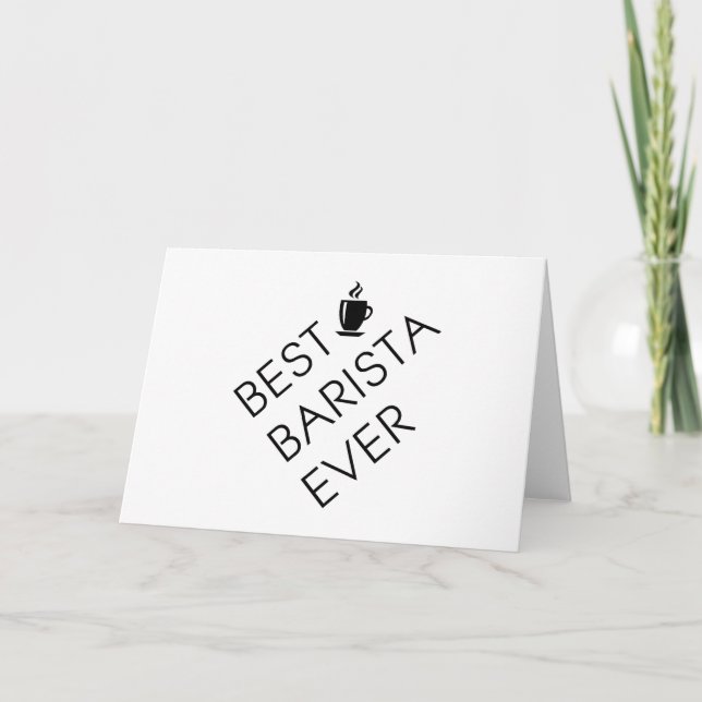 Carte Meilleur barista jamais. Don Barista. Cadeau amour (Devant)