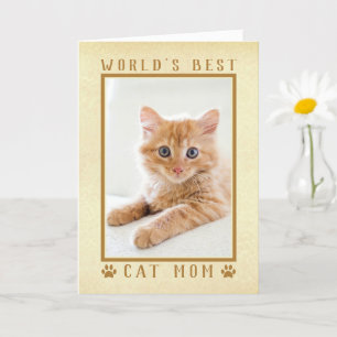 Carte Meilleur Chat au monde Maman Gold Mère's Day Photo