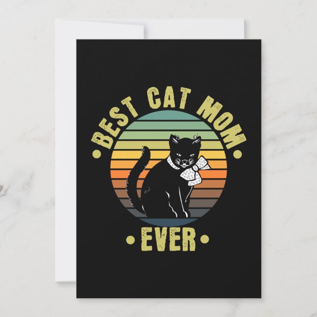 Carte Meilleur Chat Maman Jamais Rétro | Cadeaux pour ma (Devant)