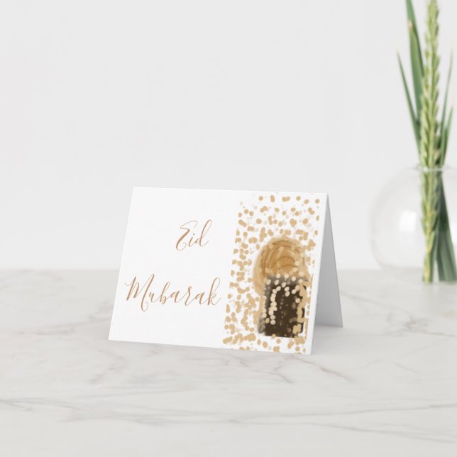 Carte meilleur chic or élégant joyeux eid Mubarak (Devant)