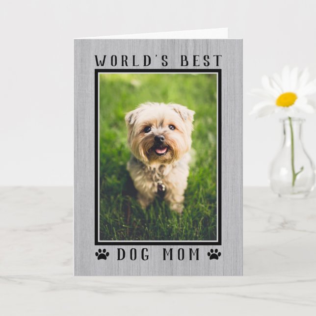 Carte Meilleur Chien au monde Maman Joyeux Anniversaire  (Petite plante)