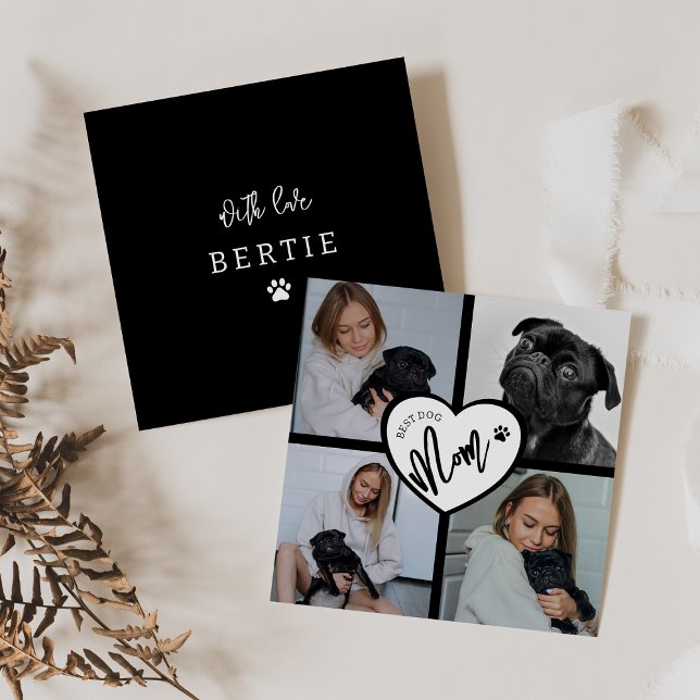 Carte Meilleur chien maman | Collage de photos (Créateur téléchargé)
