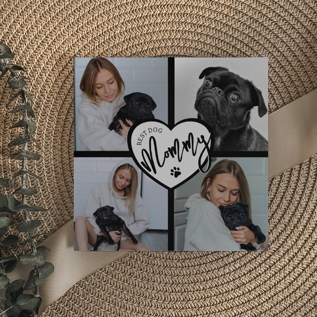 Carte Meilleur chien maman | Collage de photos (Créateur téléchargé)