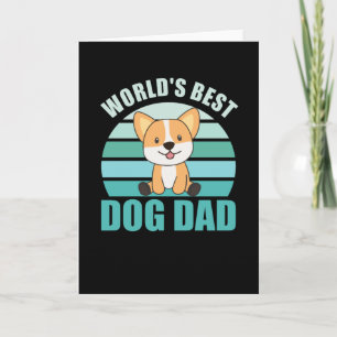 Carte Meilleur Chien Papa Doux Chien Corgi Chien Couché 