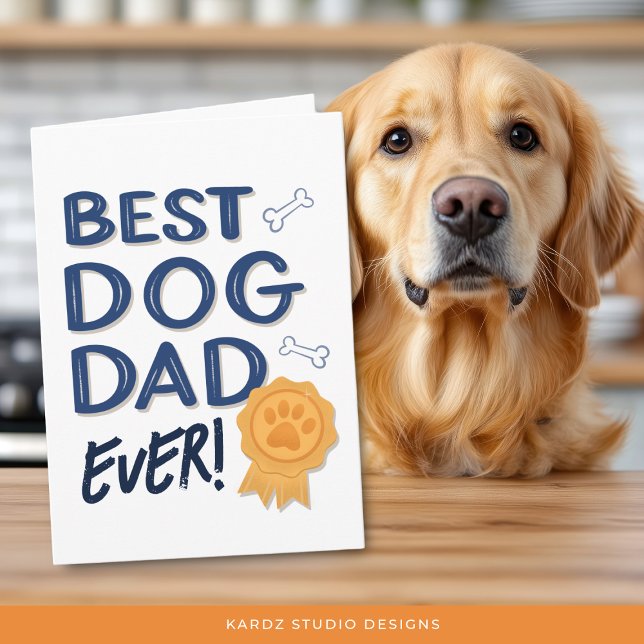 Carte Meilleur Chien Papa Jamais Fête des pères (The card is shown in 5 x 7 inches. Personalize your message and select your size before checkout.)
