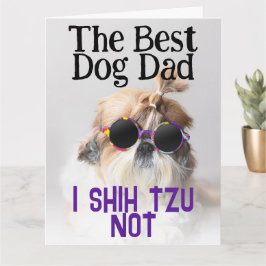 Carte Meilleur chien papa Shih Tzu Pas Fête des pères Sa