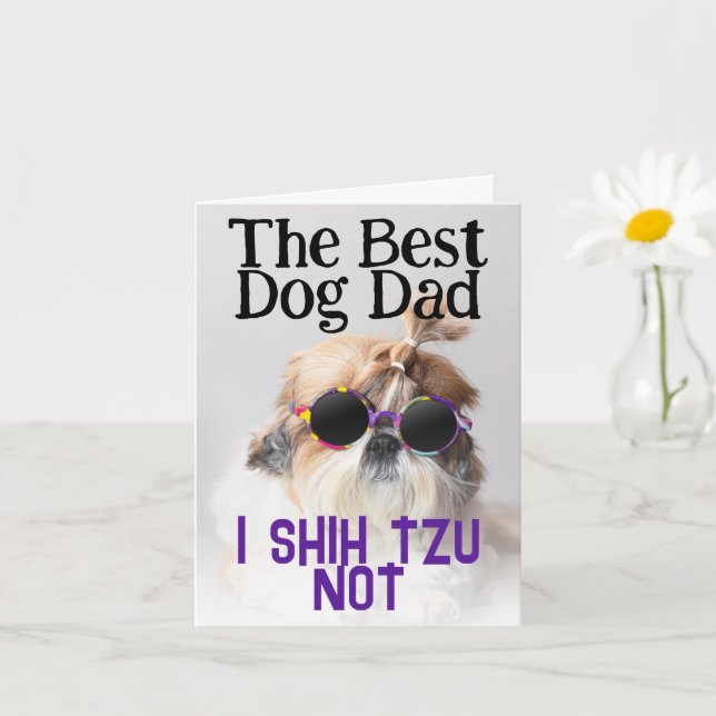 Carte Meilleur chien papa Shih Tzu Pas Fête des pères Sa (Petite plante)