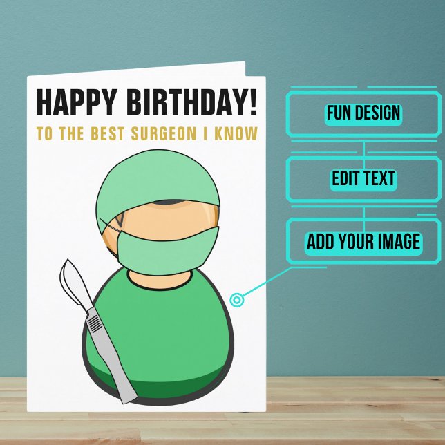 Carte Meilleur chirurgien que je connaisse Anniversaire (This funny birthday card is for the physician / doctor friend or family member in your life.)