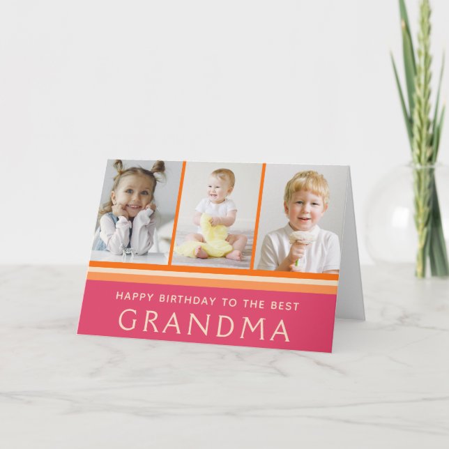 Carte Meilleur collage photo de grand-mère Anniversaire (Devant)