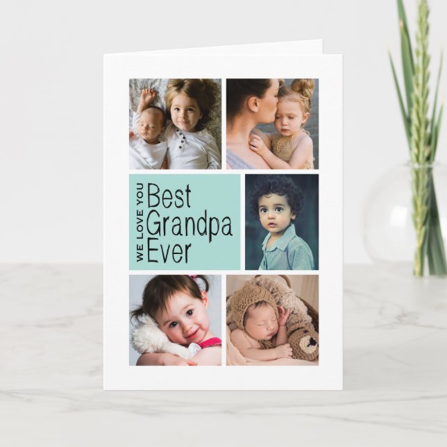 Carte Meilleur Collage photo de grand-père (Devant)