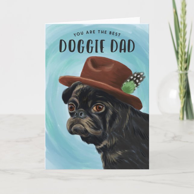 Carte Meilleur Doggie Papa Cute Carlin Fête des pères (Devant)