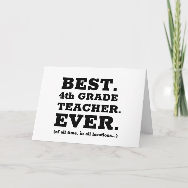 Carte Meilleur enseignant de 4e année (Devant)