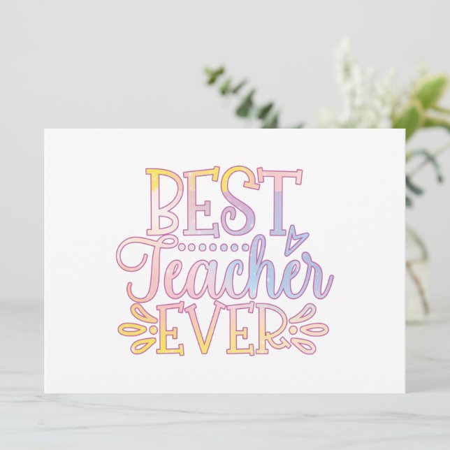 Carte Meilleur enseignant jamais (Debout devant)