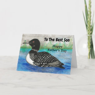 Carte Meilleur fils Loon appelle la fête des pères aquar