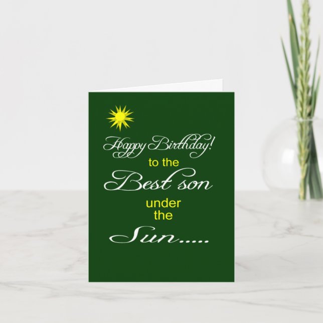 Carte Meilleur fils sous le soleil heureux voeu d'annive (Devant)