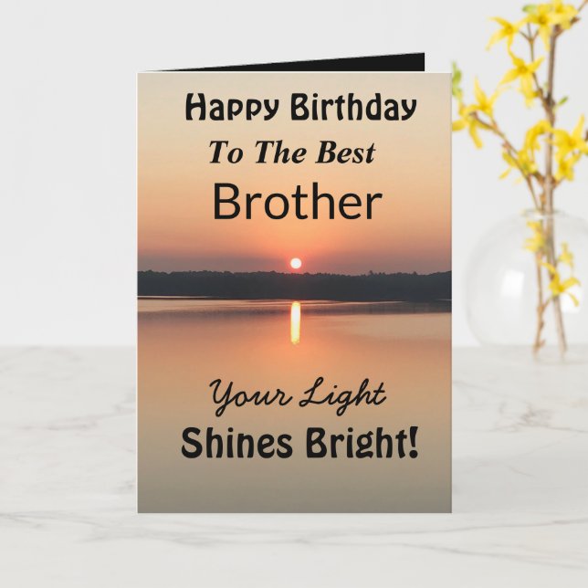 Carte Meilleur Frère Votre Lumière Brille Anniversaire (Fleur jaune)