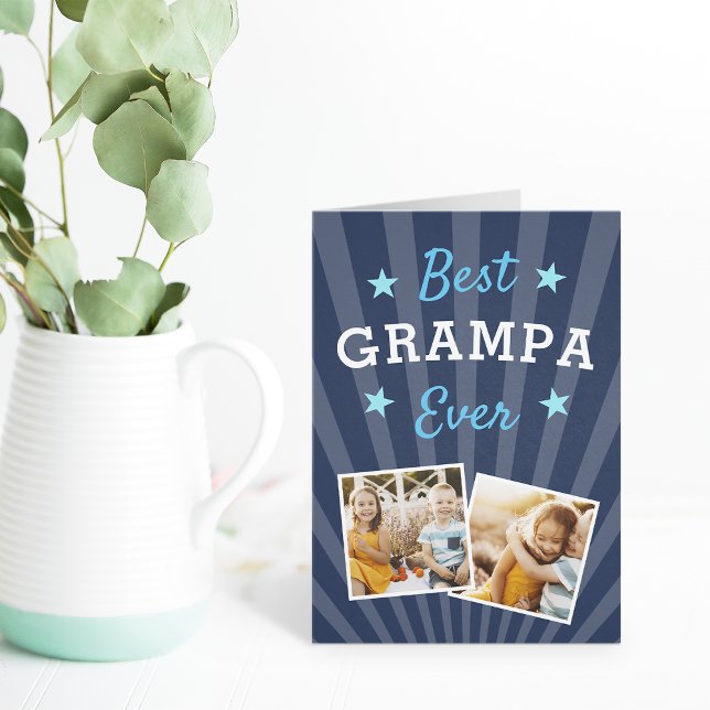 Carte Meilleur Grampa | Photo Fête des pères (Créateur téléchargé)