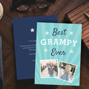 Carte Meilleur Grampy jamais   Photo Fête des pères plat