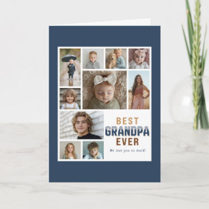 Carte Meilleur Grand-Papa Ever 10 Photo Collage