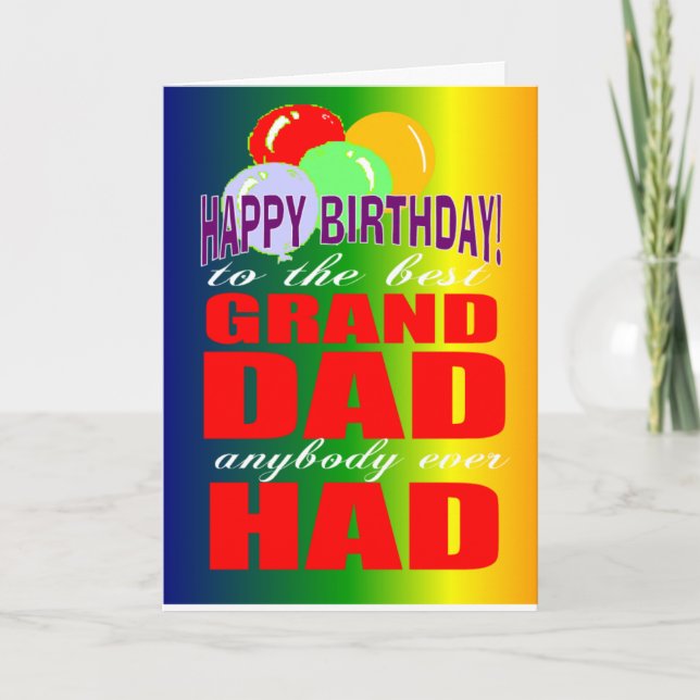 Carte Meilleur grand-père à chaque anniversaire (Devant)