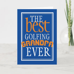 Carte Meilleur grand-père de golf jamais bleu Anniversai