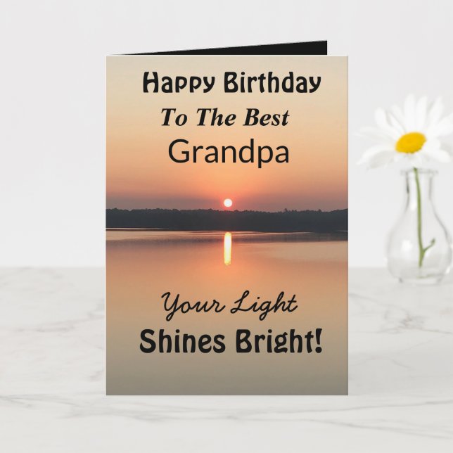 Carte Meilleur Grand-Père Lumineux Anniversaire (Petite plante)