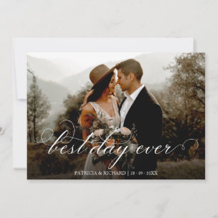 Carte Meilleur jour jamais Élégant Mariage Remerciements