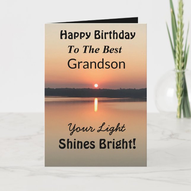 Carte Meilleur Lumière de Grand-fils brille Anniversaire (Devant)