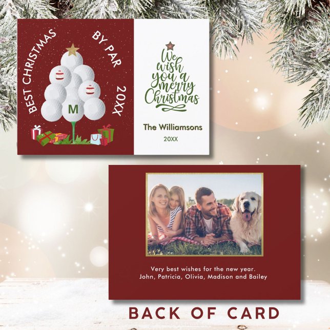 Carte Meilleur Noël par Par Golf Ball Tree Photo initial (Créateur téléchargé)