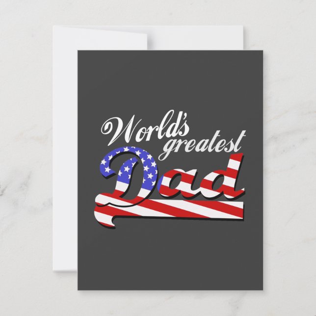 Carte Meilleur papa avec drapeau américain - Dark (Devant)