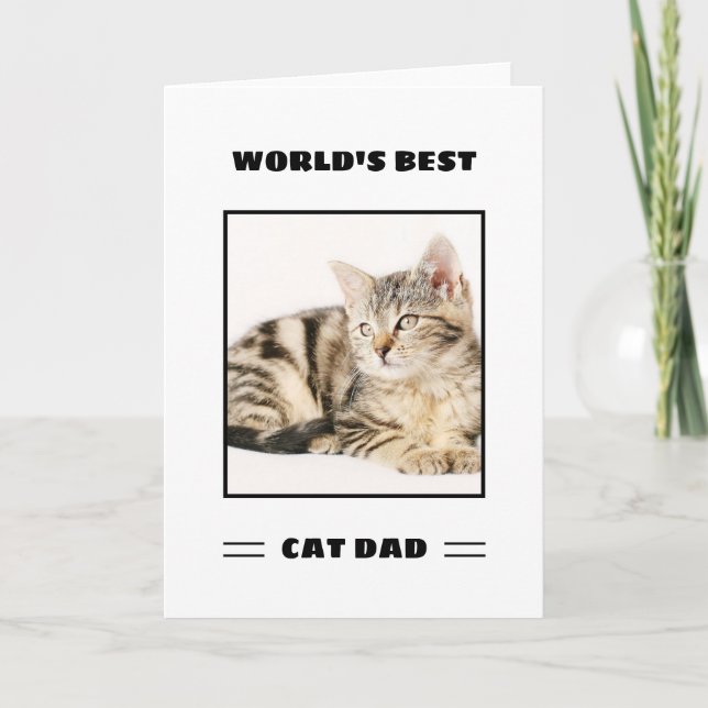 Carte Meilleur Papa Chat du Monde Personnalisé avec Phot (Devant)