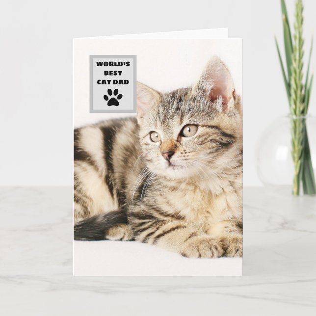 Carte Meilleur Papa Chat du Monde Personnalisé Photo (Devant)