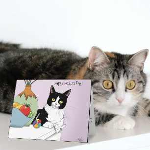Carte Meilleur Papa Chat Mignon Chat Smoking Fête des Pè