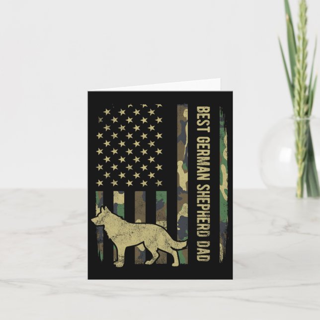Carte Meilleur Papa Chien Berger Allemand Camouflage Amé (Devant)