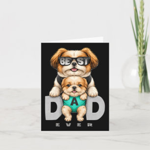 Carte Meilleur Papa Chien Drôle Cadeau Fête des Pères Mi