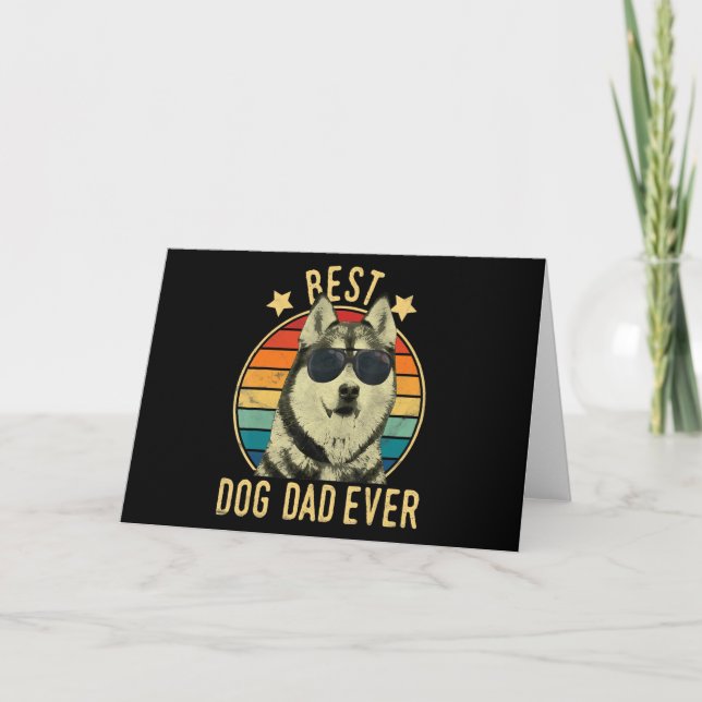 Carte Meilleur Papa Chien Ever Siberian Husky Fars Day (Devant)