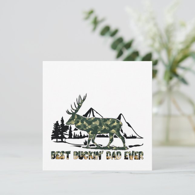 Carte Meilleur papa de Buckin jamais - Cerf de Camouflag (Debout devant)